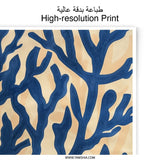 Blue Coral Photographic Print, Abstract Nature Art, Modern Wall Decor, Ocean Inspired Artwork, Coastal Living Print - Tawshia