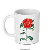 Camellia Japonica Mug, Floral Mug, Botanical Mug, Flower Lover Gift, Vintage Mug, Garden Mug, Tea Cup, Coffee Mug, Gift Idea - Tawshia