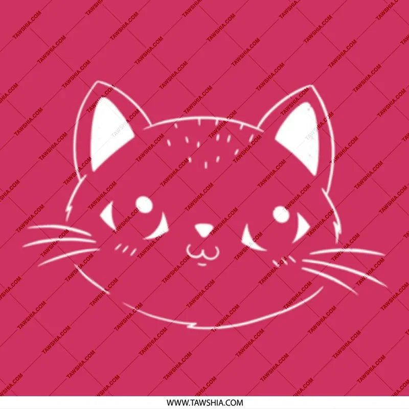 Adorable Cat Face Design on Pink Background product