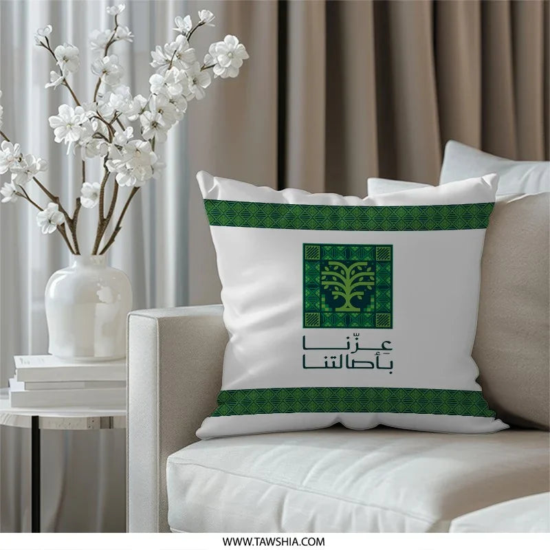 Elegant Green Embroidered Decorative Pillow product type
