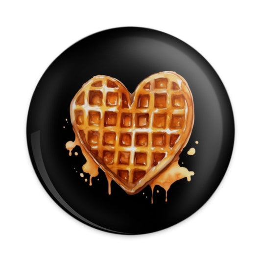 Heart Waffle Pinback Button, Sweet Treat Button, Breakfast Lover Gift, Foodie Pin, Cute Button, Unique Accessories, Pin Button - Tawshia