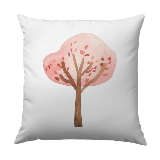 Pink Tree Pillow, Watercolor Art Pillow, Decorative Throw Pillow, Spring Decor Pillow, Nature Inspired Pillow, Accent Cushion for Home - Tawshia