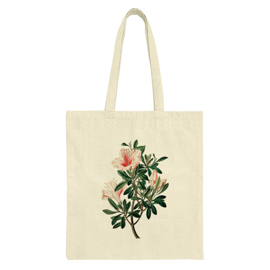 Floral Tote Bag, Azalea Flowers, Botanical Print Tote, Everyday Bag, Gift Idea, Cute Tote Bag, Spring Tote Bag, Plant Lover Gift - Tawshia