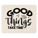 Good Things Take Time Mouse Pad, Floral Mousepad, Motivational Desk Decor, Inspirational Gift, Office Accessories, Aesthetic Mouse Pad - Tawshia