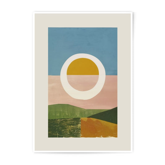 Abstract Landscape Photographic Print, Minimalist Wall Art, Sunset Print, Modern Art Print, Home Decor, Fine Art Print, Circle Art - Tawshia