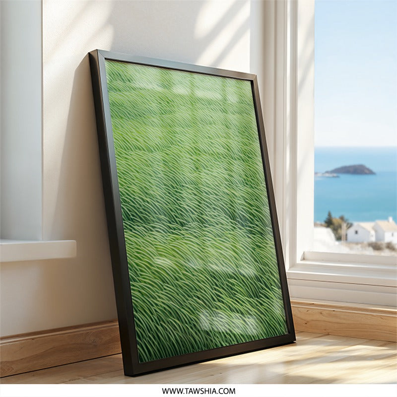 Abstract Green Field Wall Art, Modern Nature Print, Minimalist Art Decor, Fine Art Photography, Home Decor Wall Art - Tawshia
