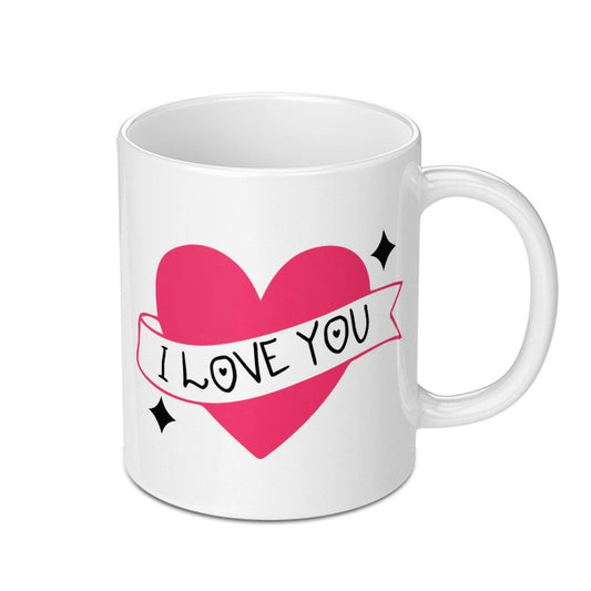 I Love You Mug, Heart Mug, Valentines Gift, Romantic Mug, Anniversary Gift, Cute Mug, Gift For Her, Gift For Him, Coffee Mug, Tea Mug - Tawshia