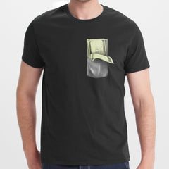 Black T-Shirt with Money Pocket Design product type