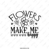 Flowers Make Me Happy Tote Bag, Floral Tote, Positive Vibes Tote, Gift for Her, Everyday Tote, Farmer's Market Bag - Tawshia