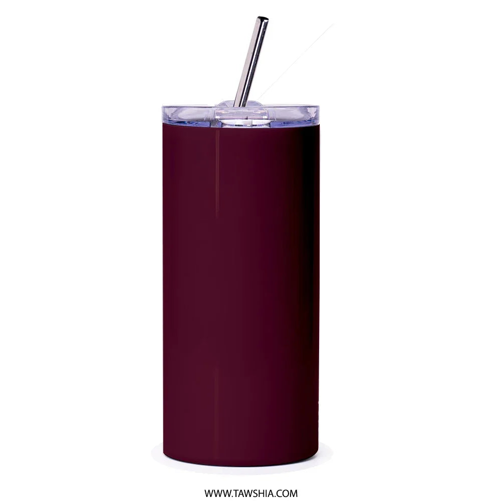 Sleek Insulated Maroon Tumbler with Straw product type