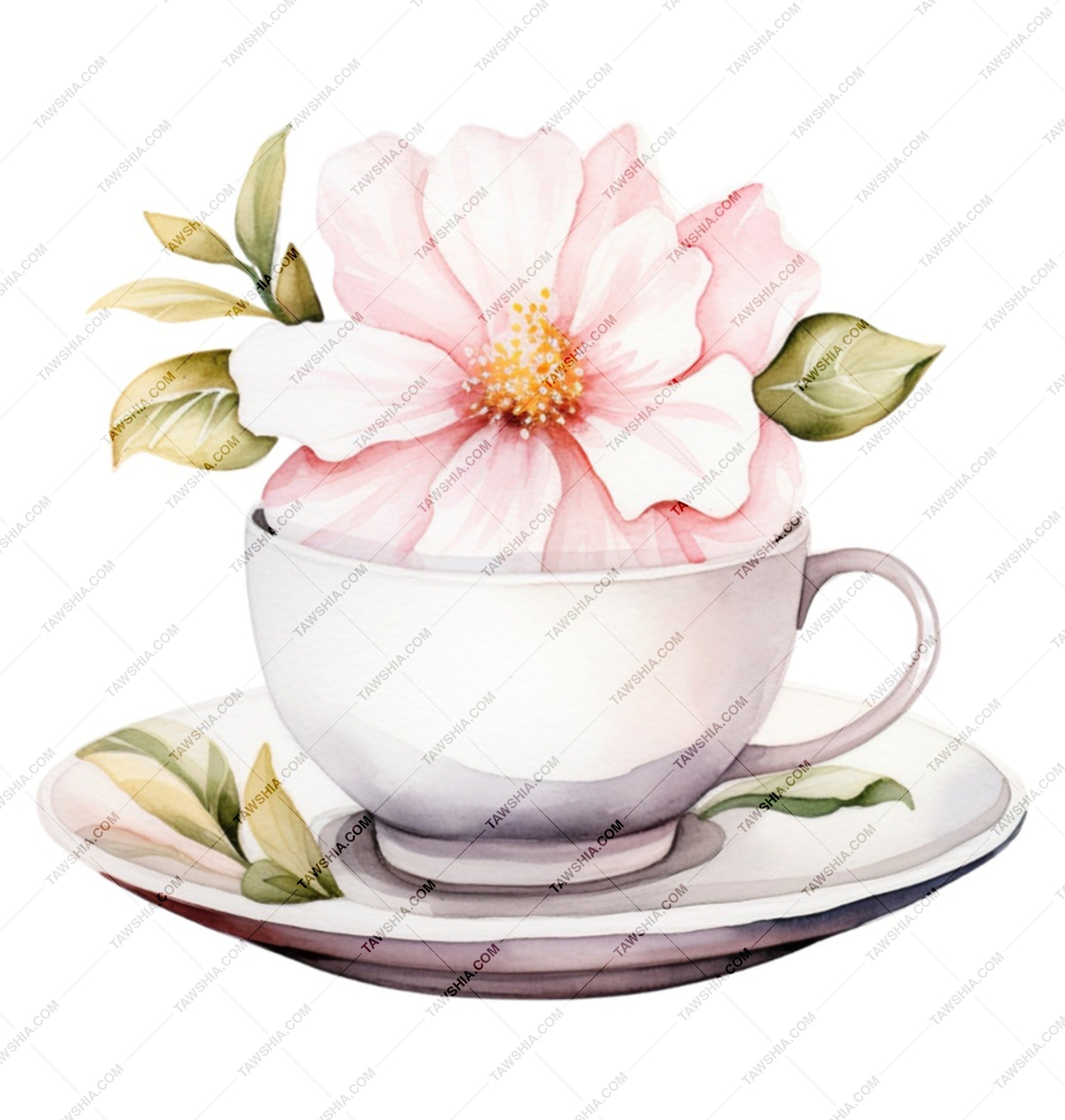 Floral Mug, Watercolor Flower, Tea Cup Design, Unique Coffee Mug, Gift Idea, Flower Lover, Delicate Mug, Pink Bloom, Garden Inspired - Tawshia