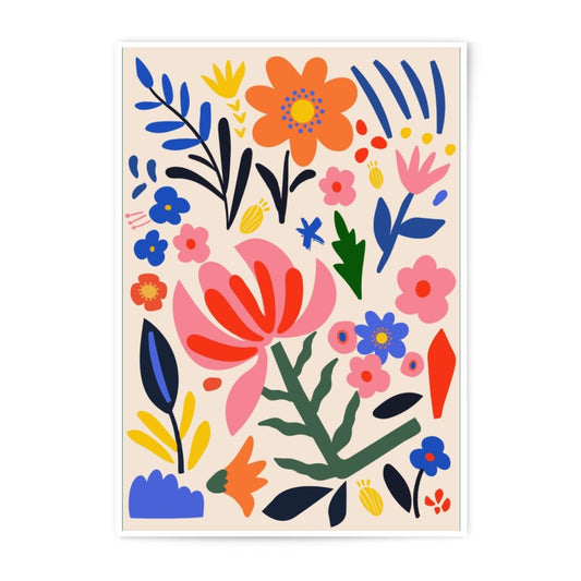 Colorful Floral Photographic Print, Abstract Flower Art Print, Modern Botanical Wall Art, Home Decor, Gift Idea - Tawshia