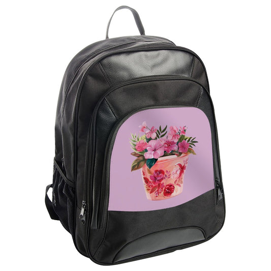 Floral Bouquet Backpack, Flower Pot Design, Colorful Floral Art, Stylish Backpack, Gift for Her, Everyday Backpack - Tawshia