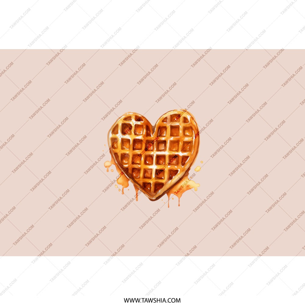 Waffle Heart Tumbler, Food Lover Gift, Cute Tumbler, Unique Design Tumbler, Gift for Her, Valentine's Day Present, Heart Tumbler - Tawshia