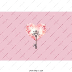 Heart Key Tumbler, Pink Tumbler, Love Tumbler, Valentines Day Tumbler, Gift For Her, Unique Tumbler, Cute Tumbler, Tumbler with Straw - Tawshia