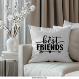 Best Friends Pillow, Friendship Gift, Decorative Pillow, Throw Pillow, Home Decor, Gift for Friend, Bestie Pillow, Gift Ideas - Tawshia