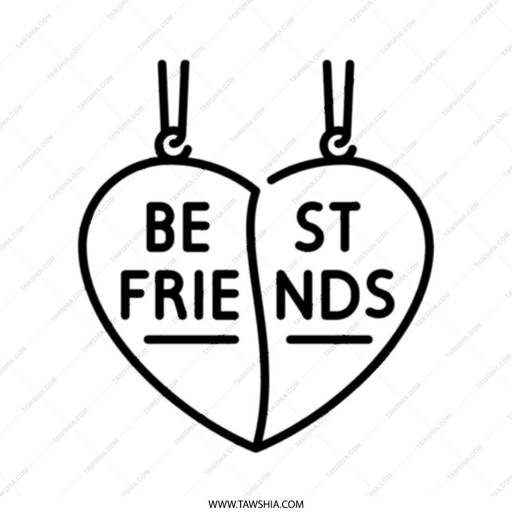 Best Friends Tote Bag, Matching Heart Necklace, BFF Gift, Friendship Bag, Gift for Her, Cute Tote, Bestie Present, Stylish Tote Bag - Tawshia