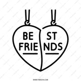 Best Friends Tote Bag, Matching Heart Necklace, BFF Gift, Friendship Bag, Gift for Her, Cute Tote, Bestie Present, Stylish Tote Bag - Tawshia