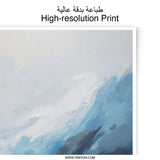 Abstract Landscape Photographic Print, Mountain Lake Art Print, Modern Wall Decor, Minimalist Home Decor, Blue White Art - Tawshia