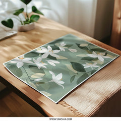 Floral Photographic Print, White Flower Art, Botanical Wall Decor, Green Leaf Print, Modern Home Decor, Floral Art Print, Botanical Print - Tawshia