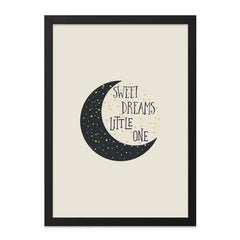 Sweet Dreams Little One Wall Art, Nursery Decor, Moon and Stars Print, Baby Room, Celestial Theme, Kids Room Art, Dreamy Wall Decor - Tawshia