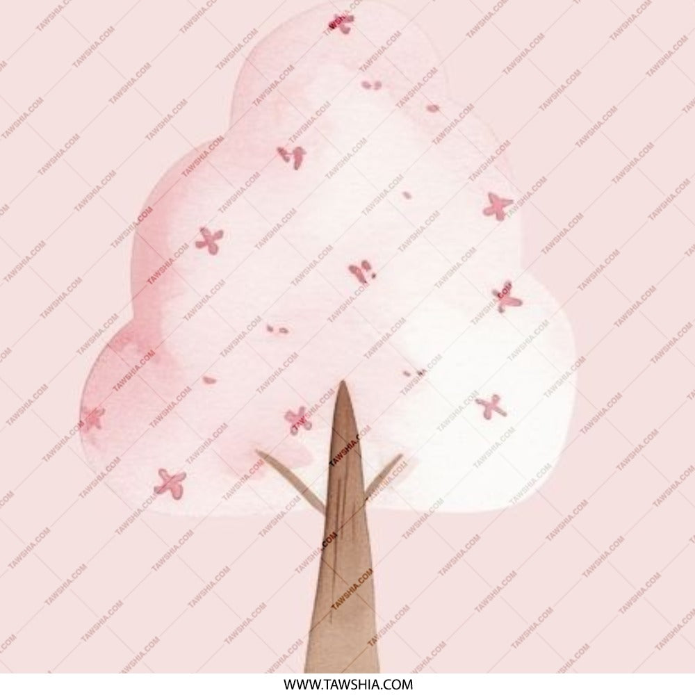 Pink Cherry Blossom Tree Pinback Button, Floral Accessory, Pastel Spring Badge, Cute Aesthetic, Gift for Nature Lover, Tree Illustration - Tawshia