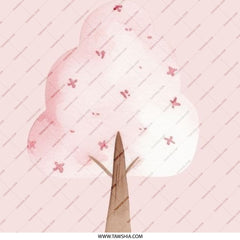 Pink Cherry Blossom Tree Pinback Button, Floral Accessory, Pastel Spring Badge, Cute Aesthetic, Gift for Nature Lover, Tree Illustration - Tawshia