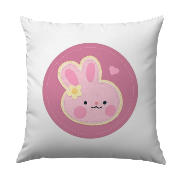 Cute Bunny Pillow, Easter Decor Pillow, Pink Rabbit Throw Pillow, Nursery Decor, Spring Pillows, Baby Shower Gift, Kawaii Bunny - Tawshia