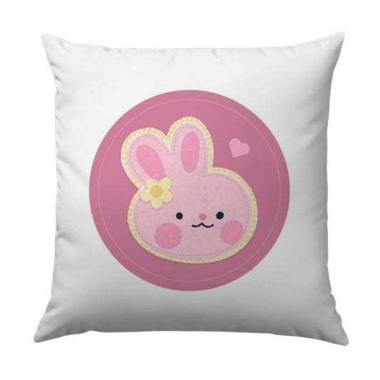 Cute Bunny Pillow, Easter Decor Pillow, Pink Rabbit Throw Pillow, Nursery Decor, Spring Pillows, Baby Shower Gift, Kawaii Bunny - Tawshia
