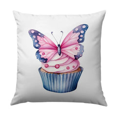 Butterfly Cupcake Pillow, Whimsical Decor, Girl's Room, Playroom Pillow, Nursery Pillow, Decorative Pillow - Tawshia