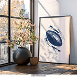 Football Wall Art, Sports Decor, Abstract Art Print, Game Day Gift, Boys Room Decor, Man Cave Art - Tawshia