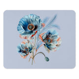 Blue Poppy Mouse Pad, Floral Mousepad, Office Decor, Flower Mouse Mat, Computer Accessory, Artistic Gift, Modern Mousepad, Stylish Desk Pad - Tawshia