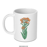 Orange Lily Mug, Botanical Mug, Flower Coffee Cup, Floral Art Mug, Plant Lover Gift, Nature Inspired Mug, Unique Mug Design - Tawshia