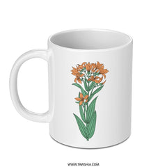 Orange Lily Mug, Botanical Mug, Flower Coffee Cup, Floral Art Mug, Plant Lover Gift, Nature Inspired Mug, Unique Mug Design - Tawshia