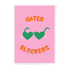 Hater Blockers Photographic Print, Heart Sunglasses Art, Funny Wall Decor, Quirky Aesthetic, Trendy Home Art, Statement Piece - Tawshia