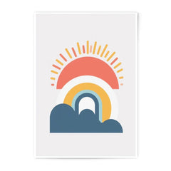 Boho Rainbow Photographic Print, Sun and Cloud Art, Minimalist Wall Decor, Kids Room Art, Nursery Decor, Modern Art Print, Home Decor - Tawshia