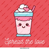 Kawaii Shake Mug, Spread the Love Mug, Cute Food Mug, Valentine Mug, Dessert Mug, Kawaii Drink Mug, Funny Mug, Gift for Her, Gift for Him - Tawshia