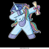 Dabbing Graduation Unicorn Sticker with Colorful Mane product