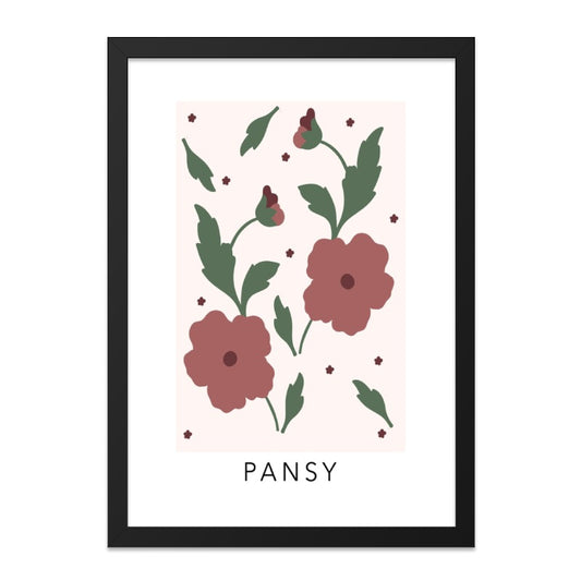 Pansy Flower Wall Art Print, Floral Illustration, Botanical Decor, Modern Wall Decor, Flower Art Print, Home Decor, Pansy Print - Tawshia
