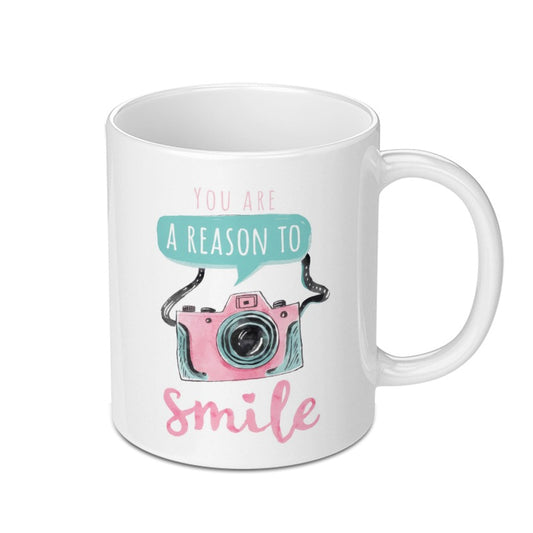 You Are A Reason To Smile Camera Mug, Inspirational Gift, Cute Mug, Photographer Gift, Coffee Mug, Tea Mug, Gift Idea - Tawshia