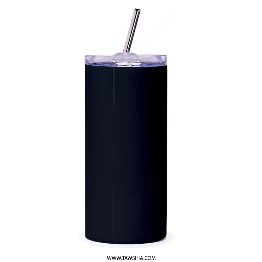Stylish Black Travel Tumbler with Straw Drinkware product type