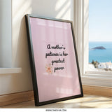 Mother's Patience Wall Art, Floral Wall Decor, Inspirational Quote Print, Mother's Day Gift, Family Wall Art, Home Decor, Framed Wall Art - Tawshia