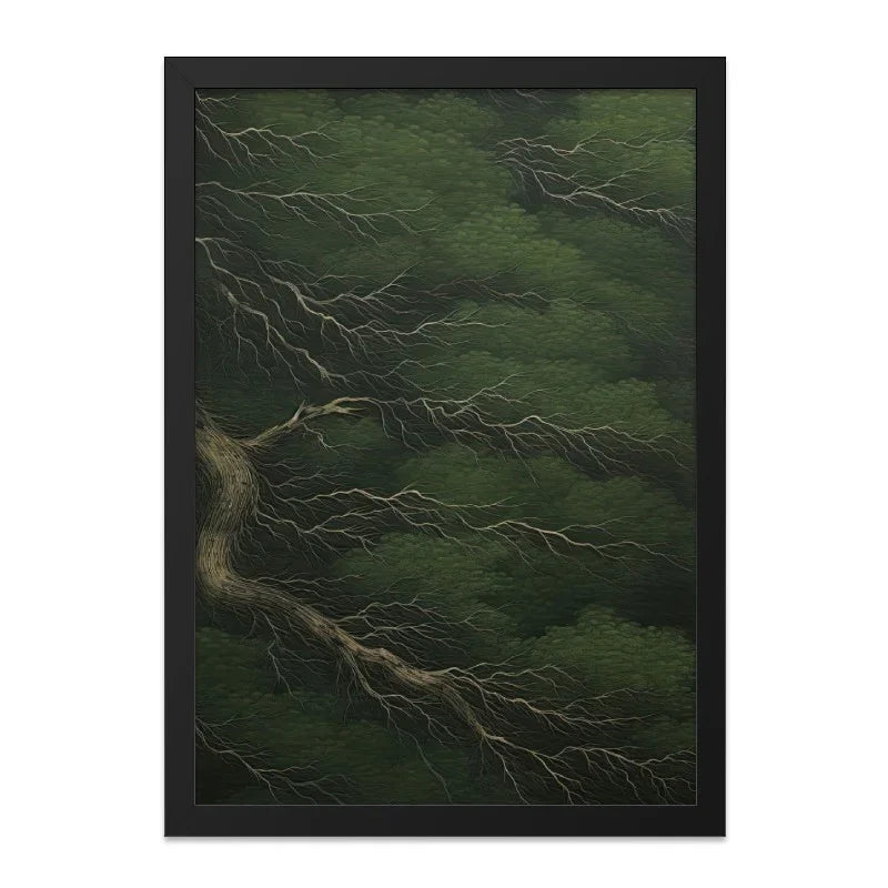 Forest Canopy Wall Art, Tree Branches Print, Dark Green Artwork, Nature Home Decor, Unique Wall Hanging, Atmospheric Landscape - Tawshia