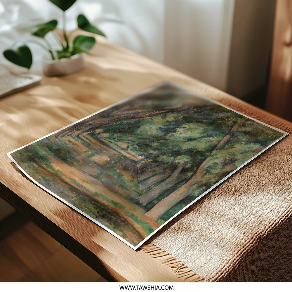 Alley of Trees Photographic Print, Impressionist Art Print, Fine Art Decor, Paul Cezanne Wall Art, Landscape Painting Print, Home Decor - Tawshia