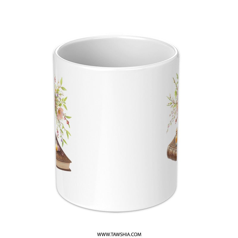 Floral Bouquet Mug, Book Lover Gift, Vintage Style Coffee Cup, Unique Tea Mug, Flower Arrangement Mug, Botanical Mug, Artistic Mug - Tawshia