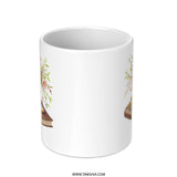 Floral Bouquet Mug, Book Lover Gift, Vintage Style Coffee Cup, Unique Tea Mug, Flower Arrangement Mug, Botanical Mug, Artistic Mug - Tawshia