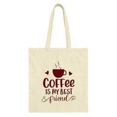 Coffee Lover Tote Bag, Best Friend Gift, Caffeine Addict Shopping Bag, Cute Hearts Design, Coffee Cup Graphic Tote, Everyday Tote Bag - Tawshia