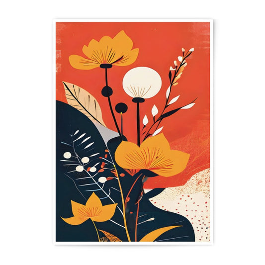 Abstract Floral Photographic Print, Botanical Art Print, Flower Wall Art, Orange and Yellow Decor, Modern Floral Home Decor, Fine Art Print - Tawshia