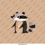 Cute Raccoon Pocket Mirror, Forest Animal, Pocket Mirror for Makeup, Cartoon Pocket Mirror, Handbag Mirror, Gift for Her, Makeup Mirror - Tawshia