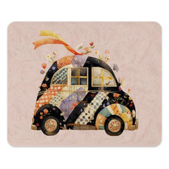 Cute Car Mouse Pad, Floral Ribbon Art Mousepad, Unique Desk Decor, Whimsical Computer Accessory, Pretty Office Gift - Tawshia